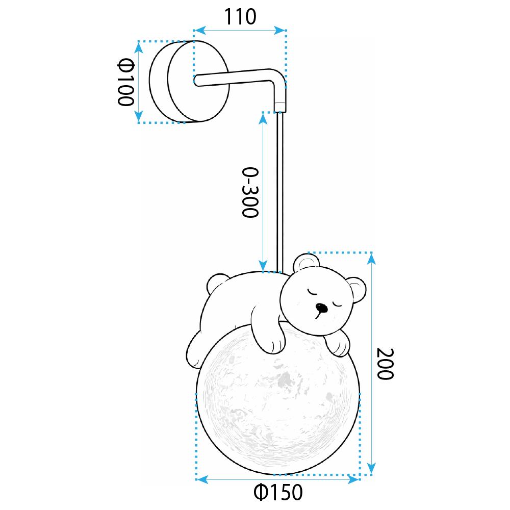 VÄGGLAMPA WHITE BEAR G161-1W