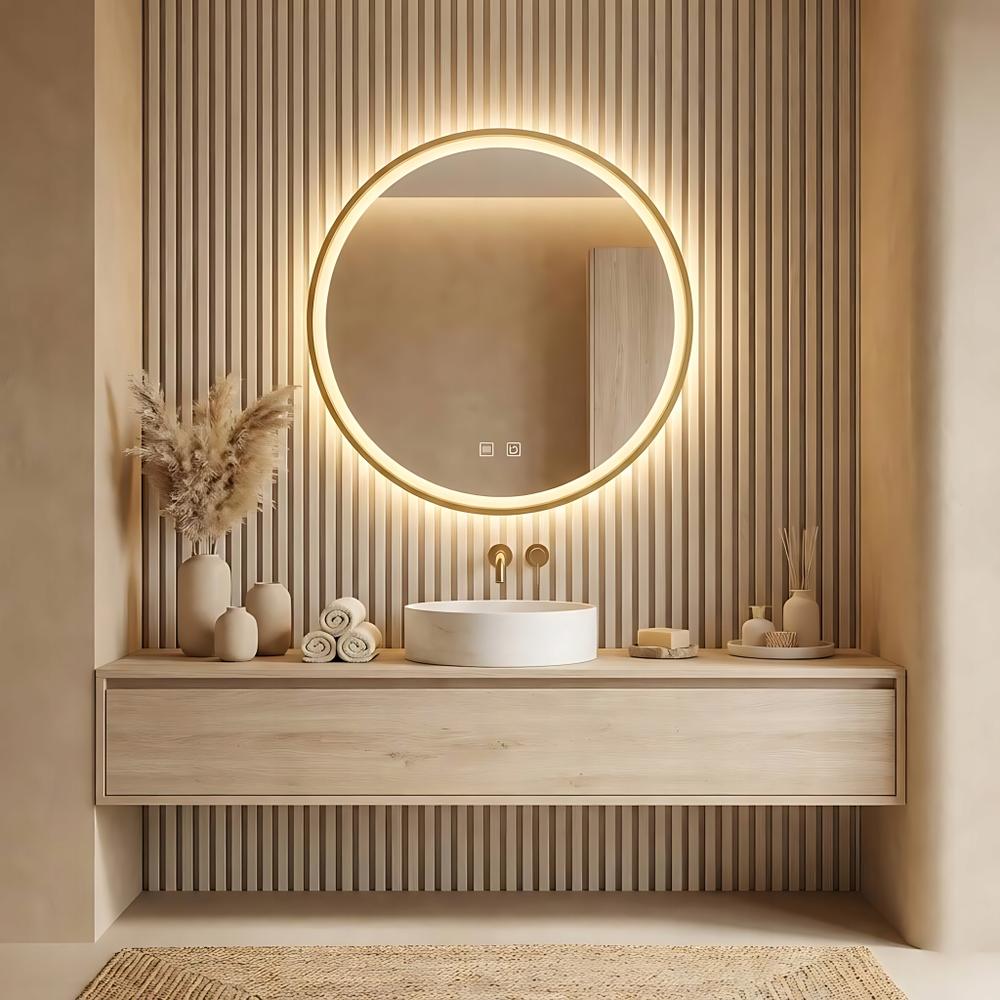 LED-VÄGGSPEGEL 70 cm MMJ Guld