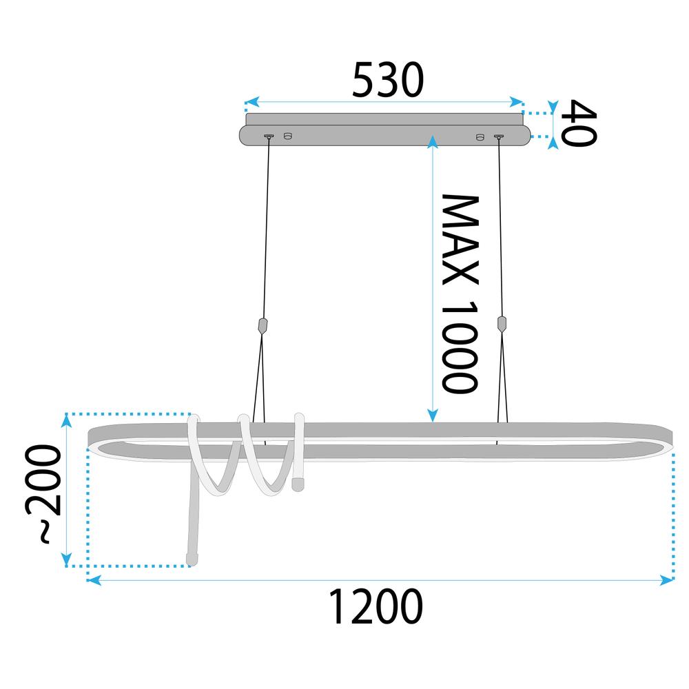 Hängande LED-lampa LHJ040-CP 120 cm SVART
