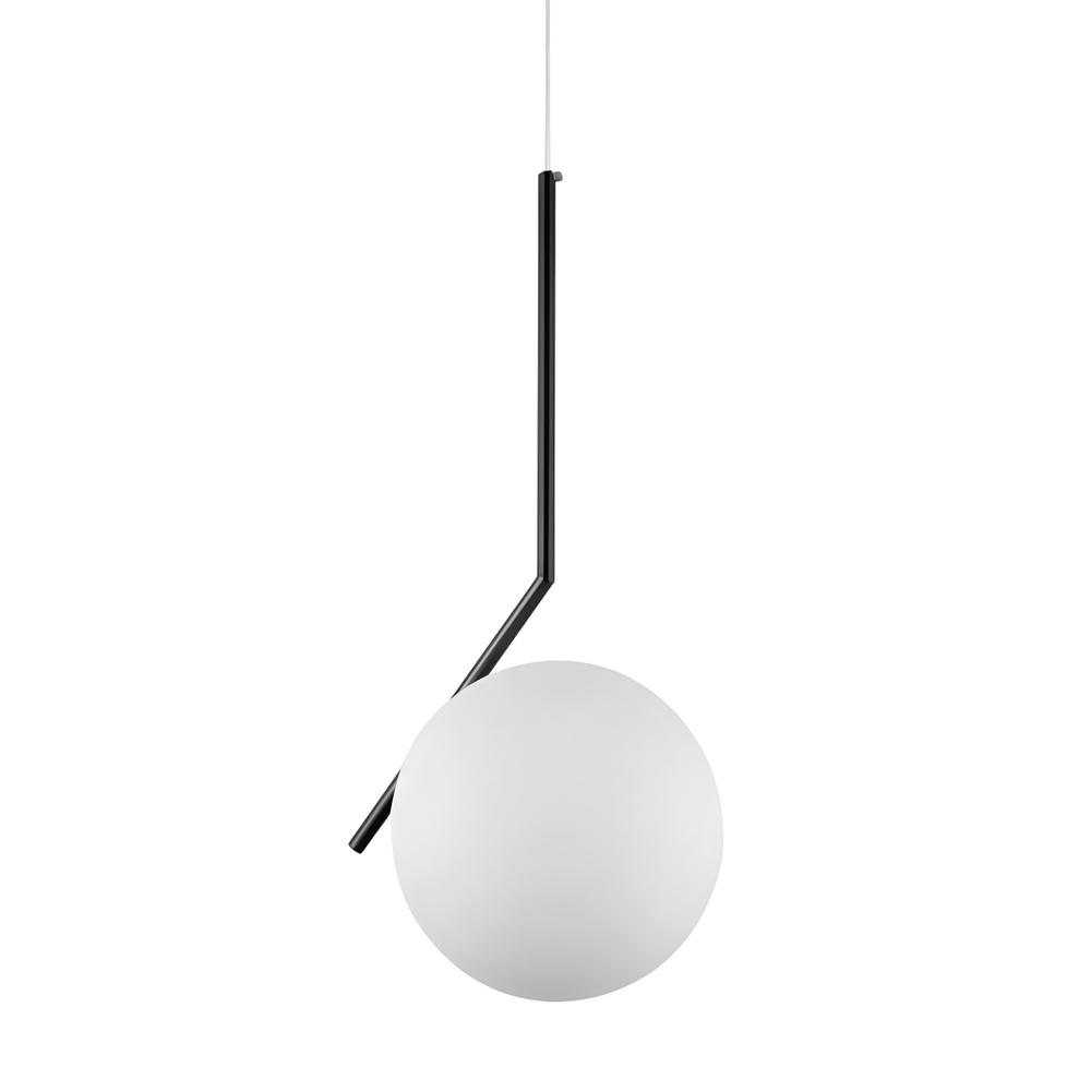 Taklampa Hängande Glasglob G107-1W Svart Vit