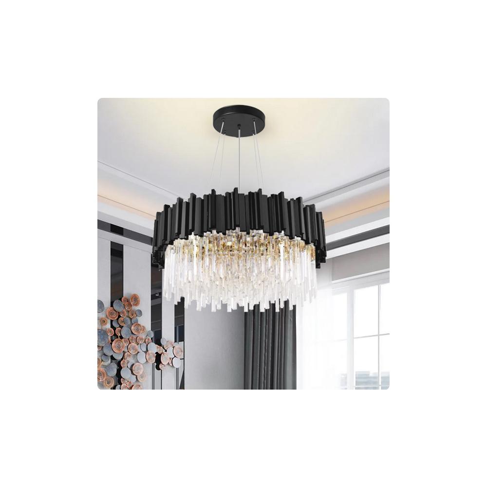 Krys­tall­takplafond APP1481-1C svart matt