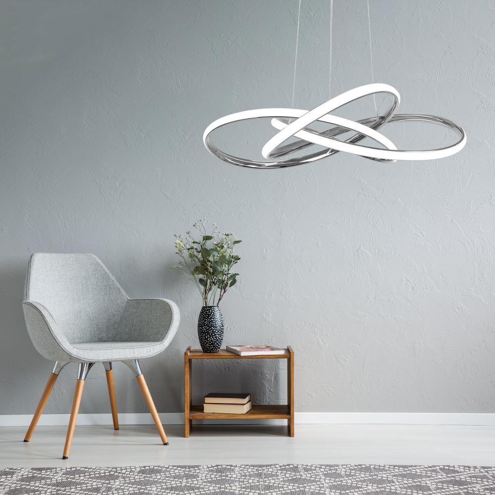 Modern taklampa LED + FJÄRRKONTROLL APP816-CP Node Krom