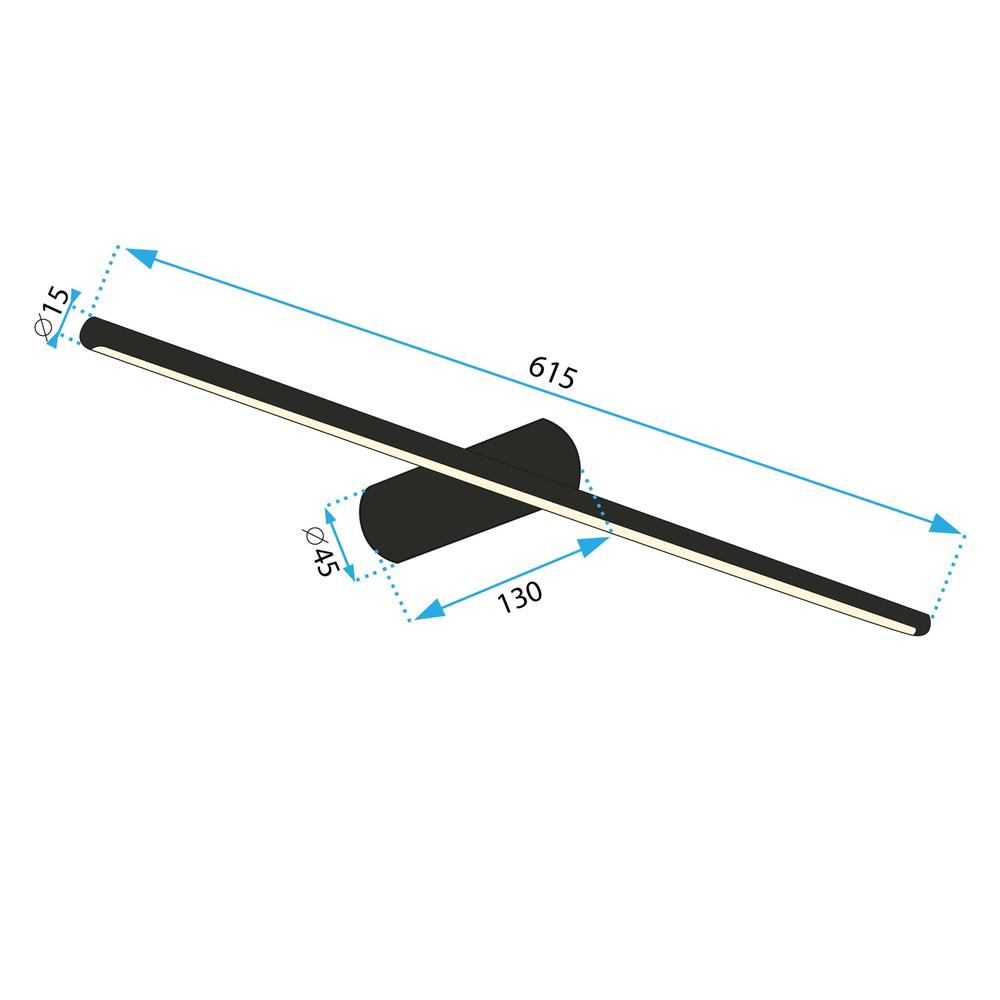 LED-BADRUMSVÄGGLAMPA 60 CM APP1342-W Svart