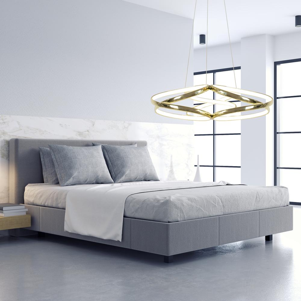 Modern taklampa LED + FJÄRRKONTROLL APP794-CP Flat Guld
