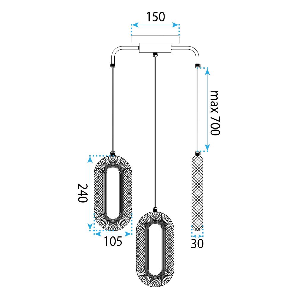 TAKLAMPA HÄNGANDE LED G173-3CP GULD