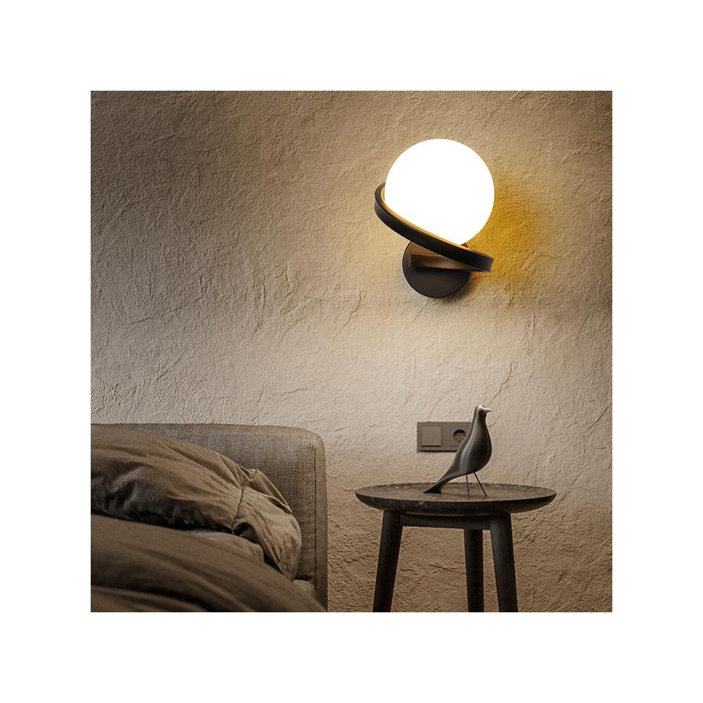 VÄGGLAMPA VÄGGLJUS APP1209-1W Svart