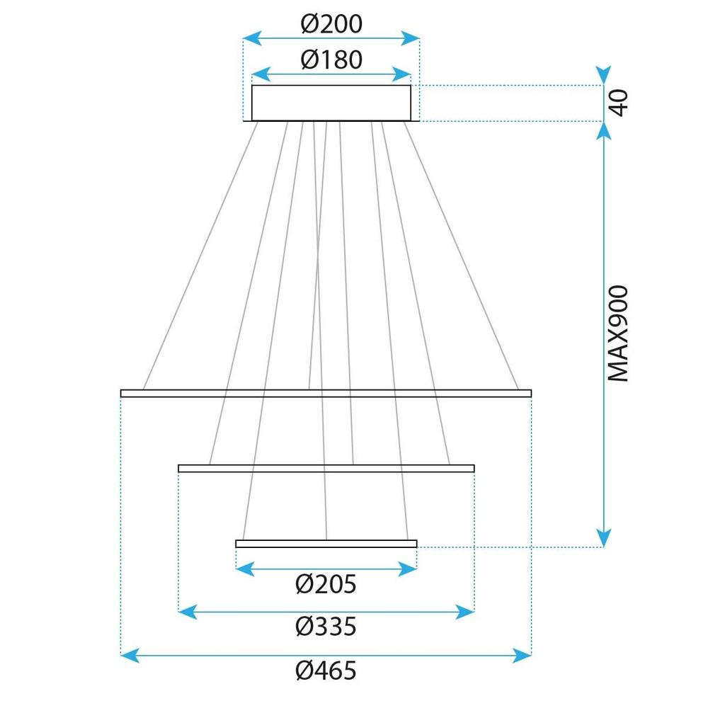 TAKLAMPA HÄNGENDE LED G041-3CP Borstad Guld