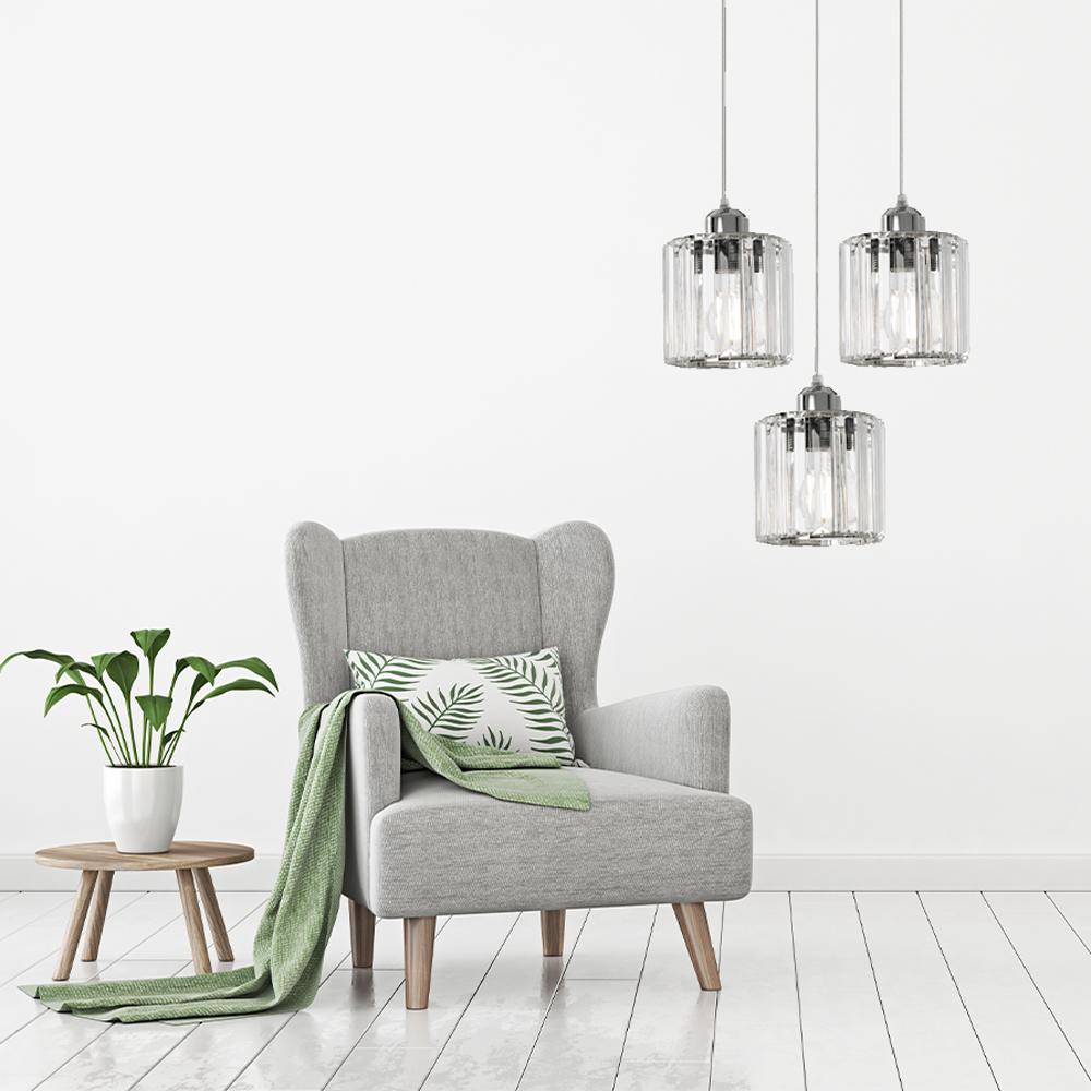 Kristalltaklampa APP510-3CPR Silver