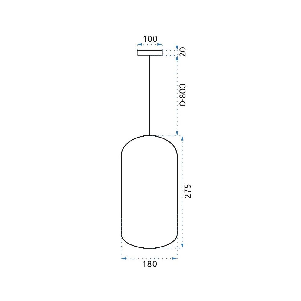 LED Glaspendellampa Tak APP443-CP Blå