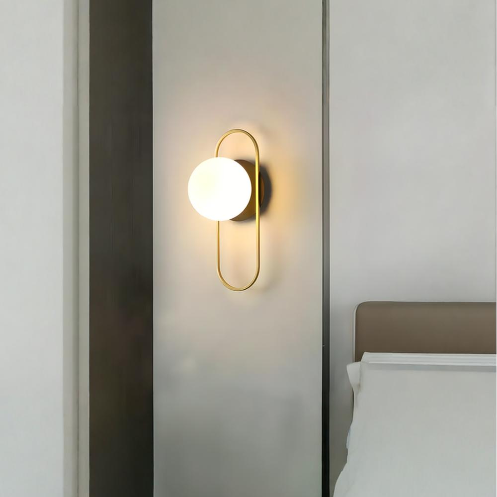 VÄGGLAMPA VÄGGLJUS APP1756-1W BORSTAT GULD VIT