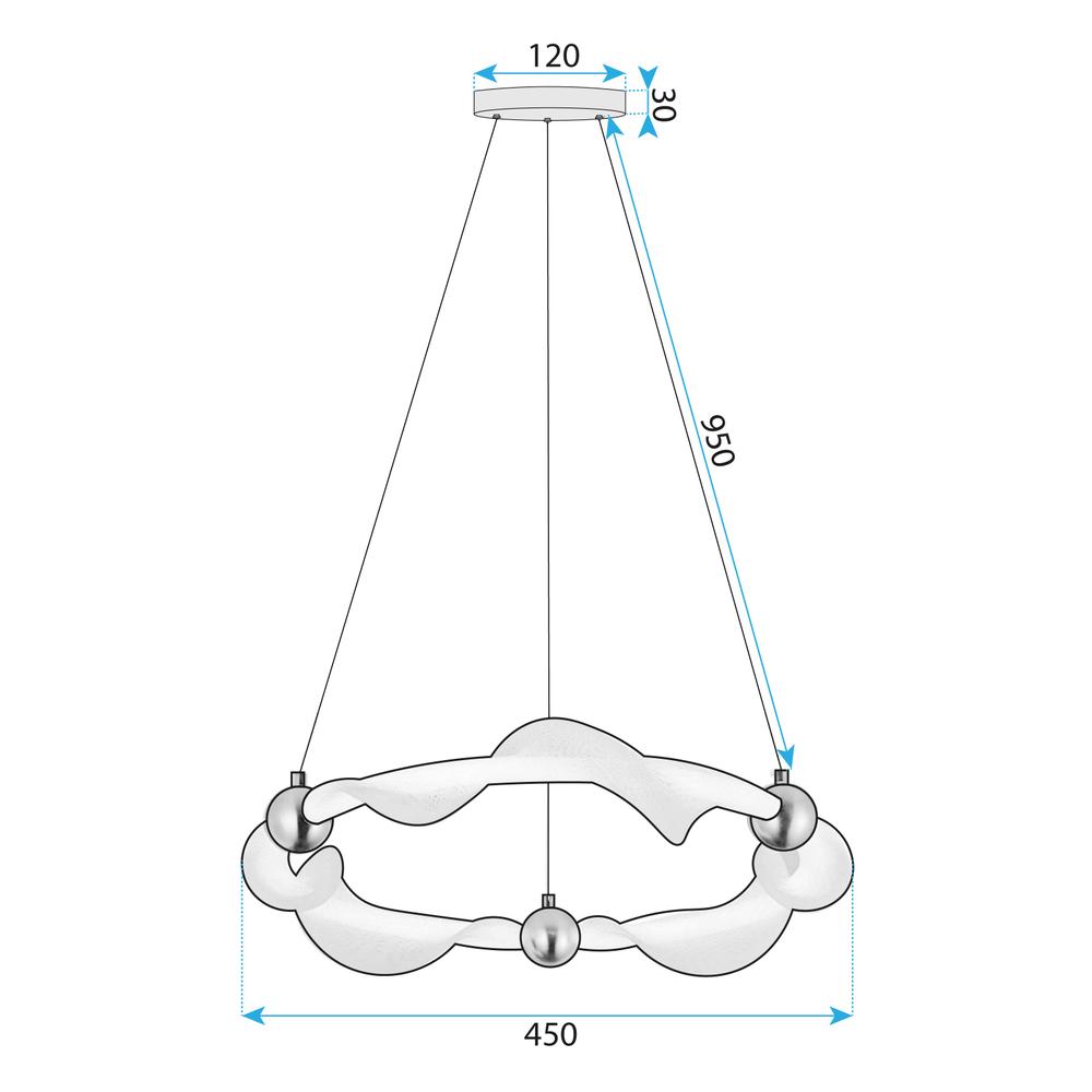 HÄNGANDE LED-LAMPA G010-CP VIT/GULD
