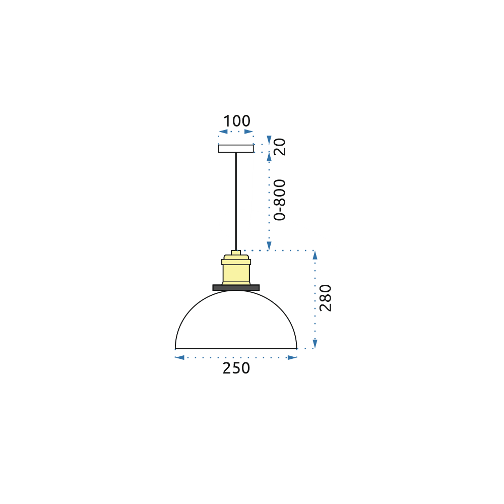 Glas hängande taklampa APP046-1CP Verto C