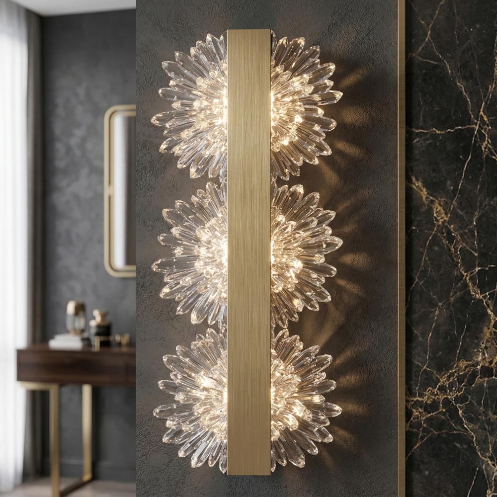 VÄGGLAMPA LED G149-3W GULD BORSTAD GULD