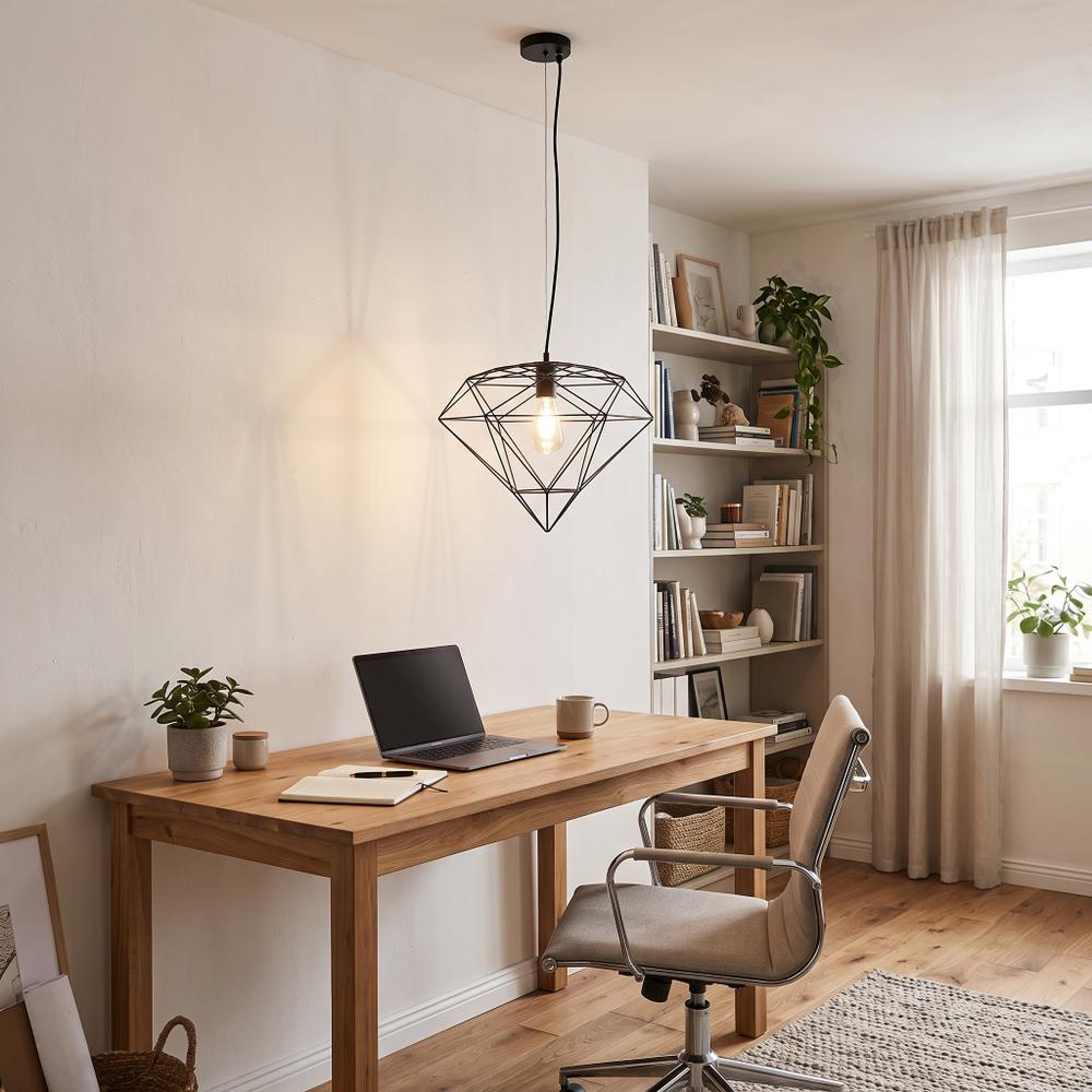 LAMPA WISZĄCA DIAMENT METAL LOFT  APP563-1CP Czarna