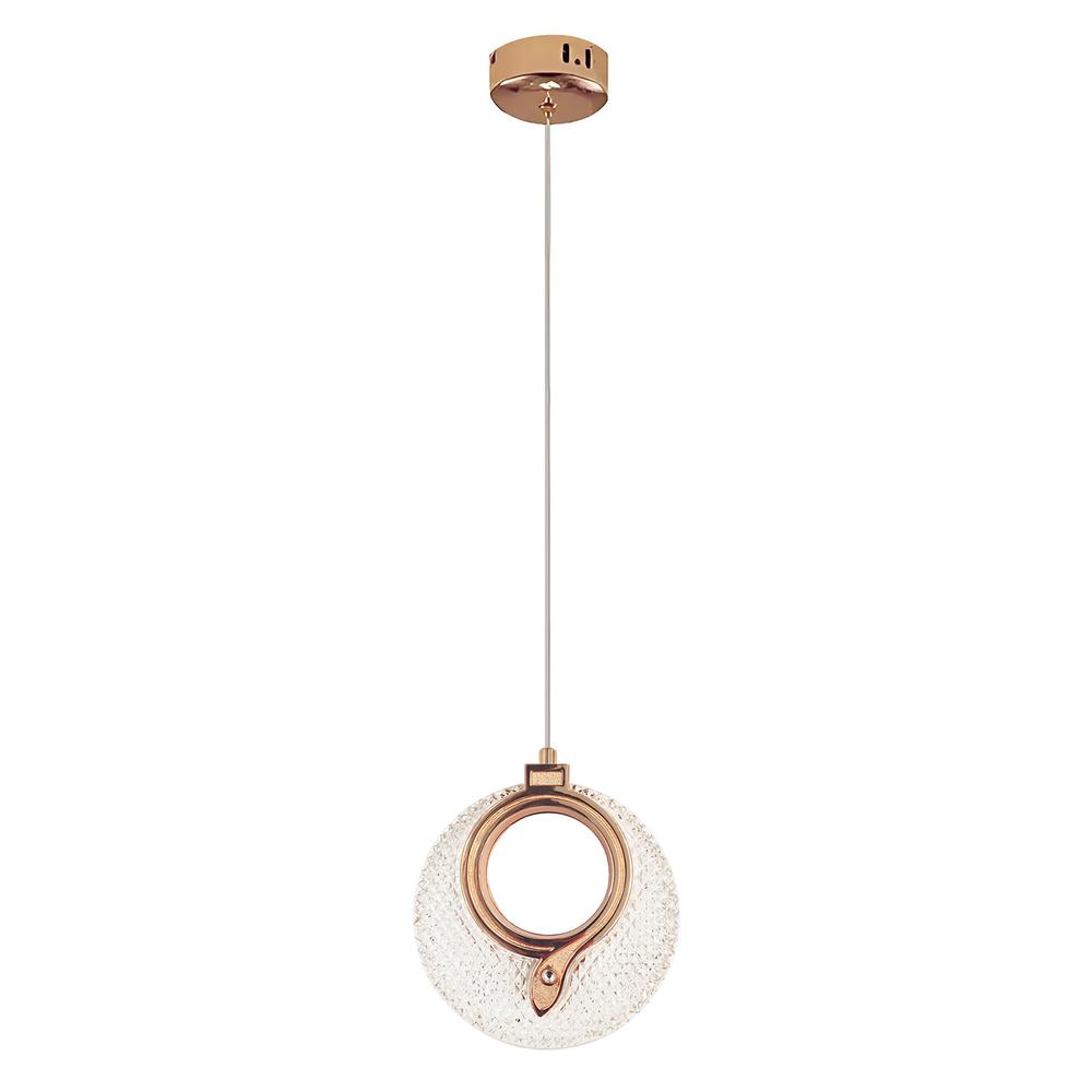 HÄNGLANDE KRISTALLAMPA LED LHJ110-1CP LJUS ROSÉGULD