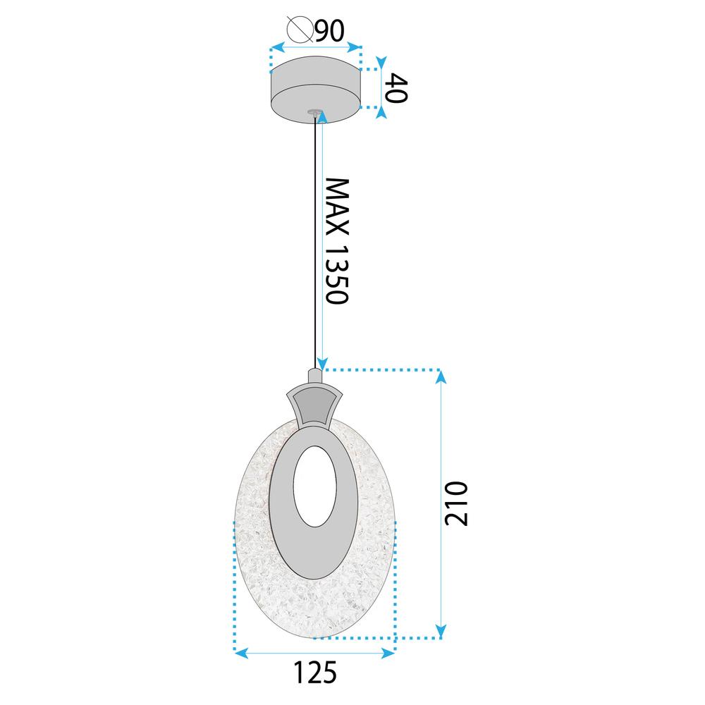 HÄNGLANDE KRISTALLAMPA LED LHJ109-1CP LJUS ROSÉGULD