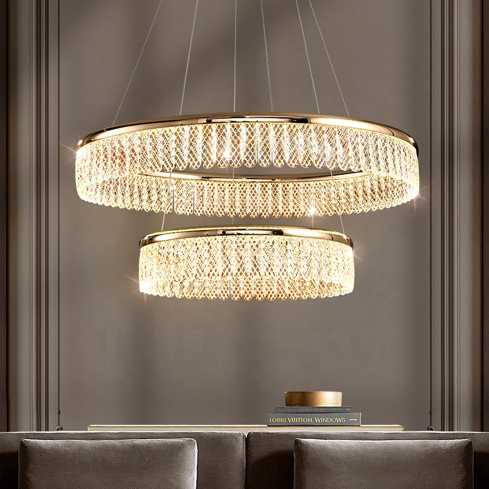 LED-pendellampa APP1750-CP Guld + Fjärrkontroll