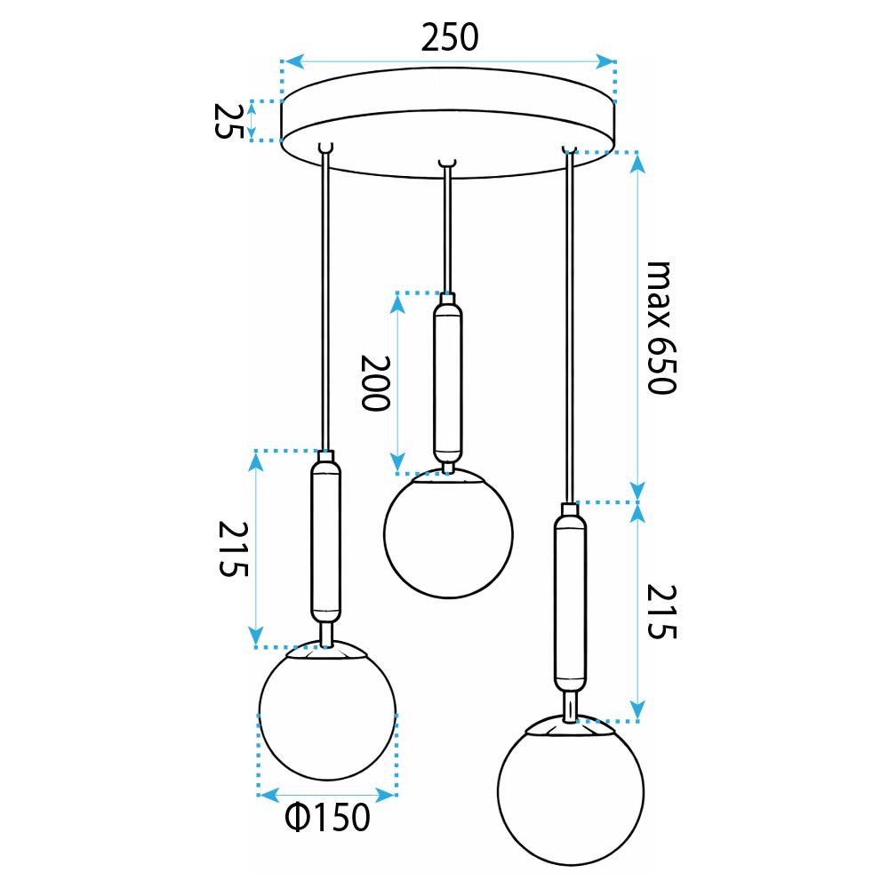 HÄNGANDE TAKLAMPA G179-3CP GOLD