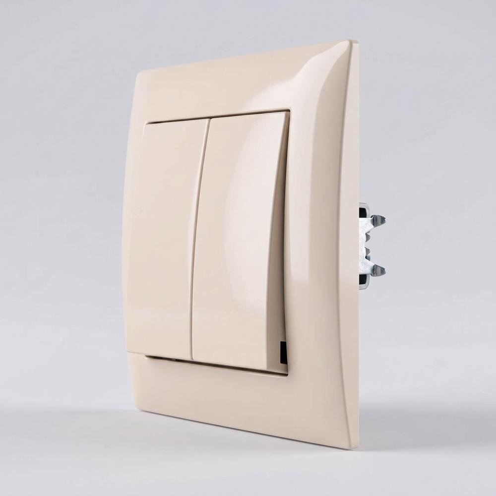 Interruptor Doble OSTE JNH007-W BEIGE