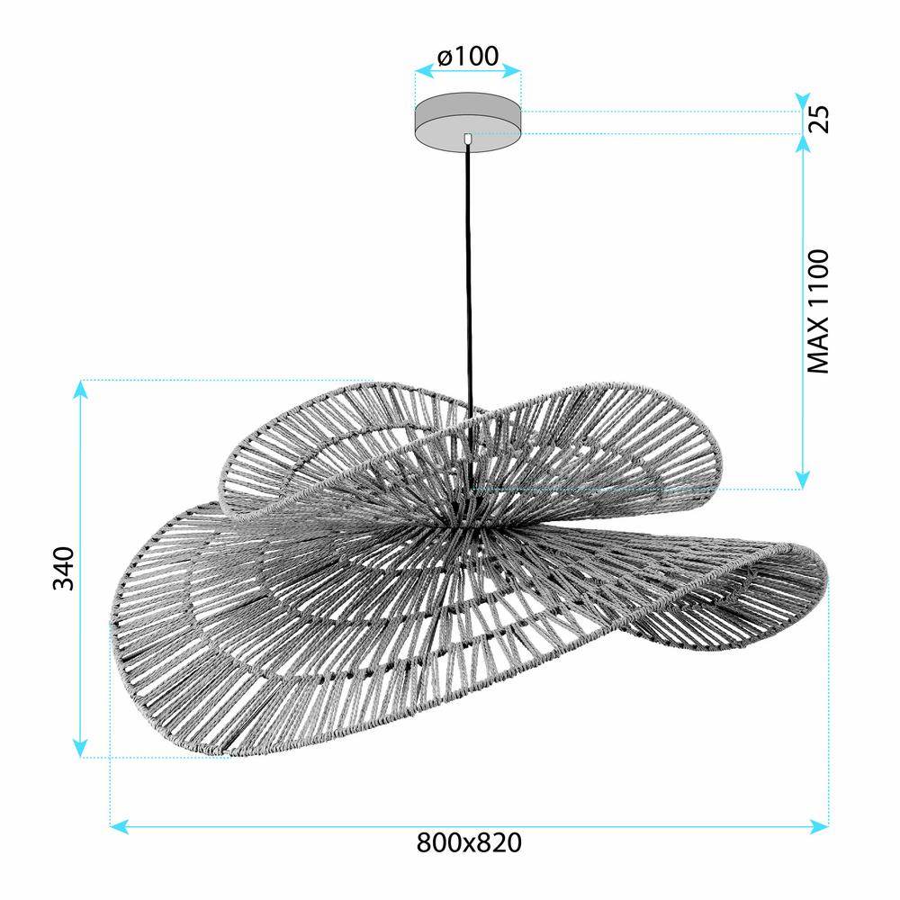 Boho takpendlad taklampa APP1738-1CP 80 CM