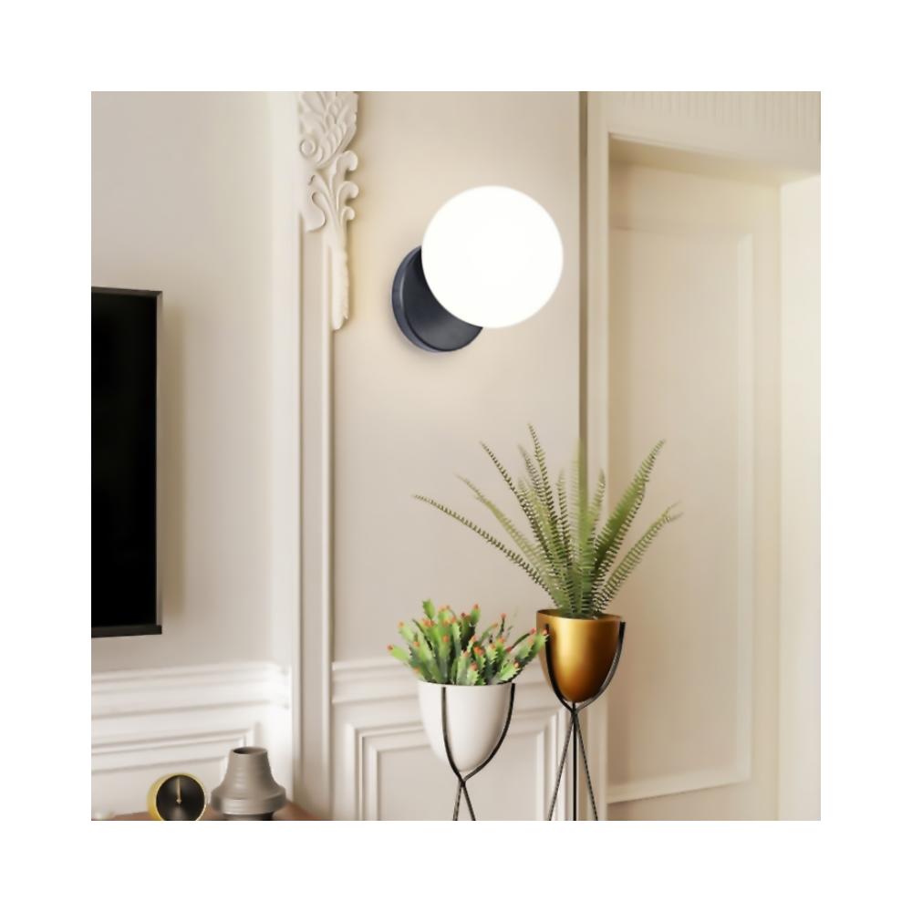 Vägglampa Vägglykta Glasglob APP949-1W Svart
