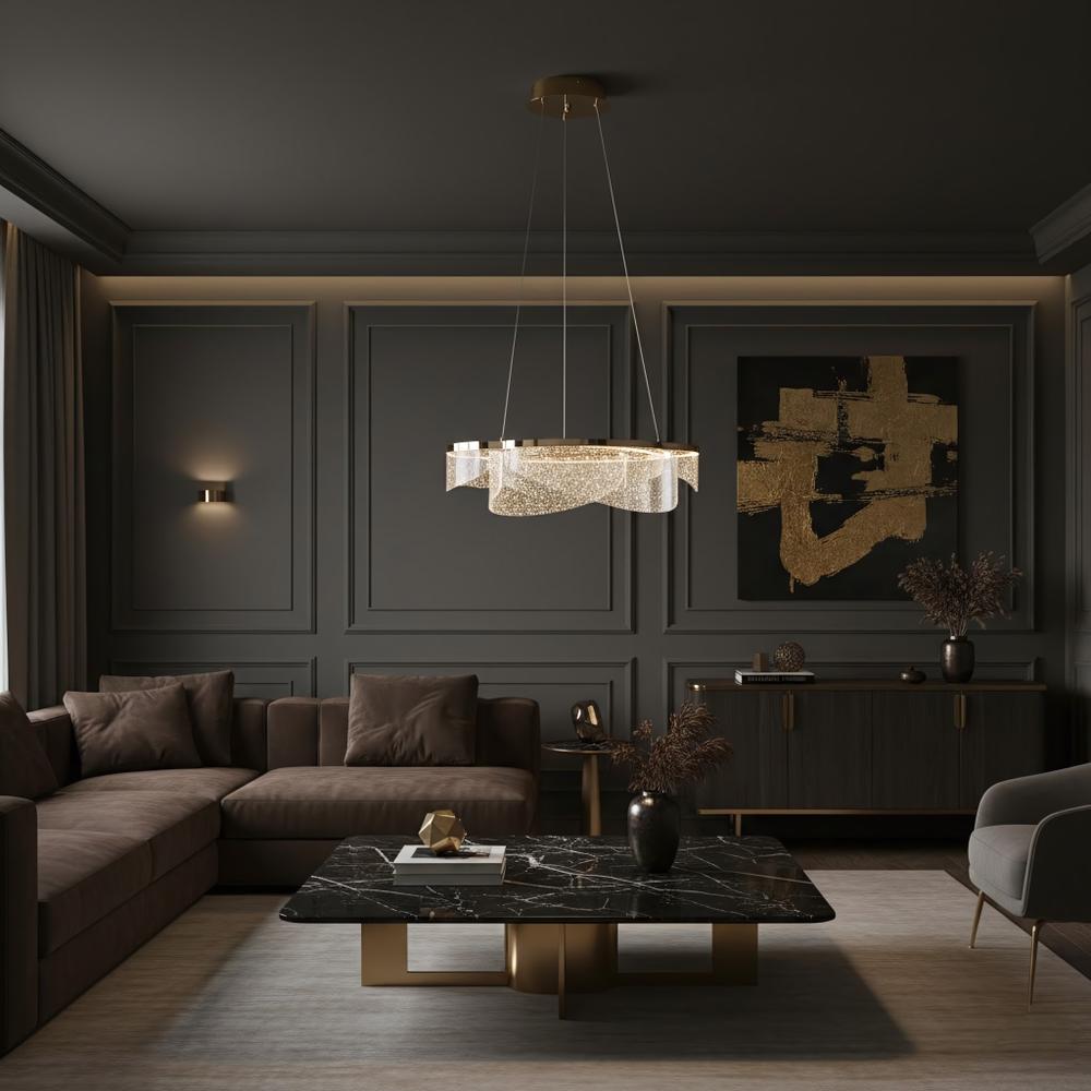LED taklampa hängande G138-CP 50 cm Guld