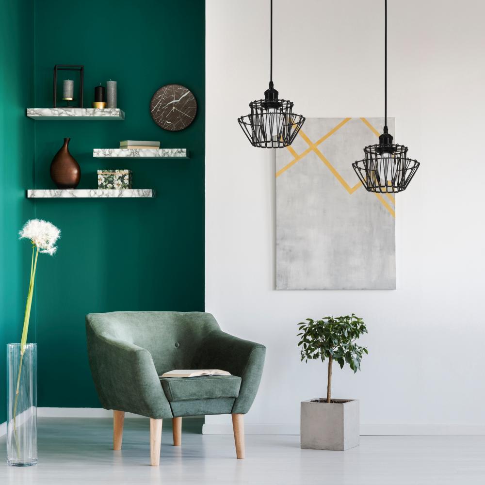 Taklampa Hängande APP941-1CP Set 36 cm Svart