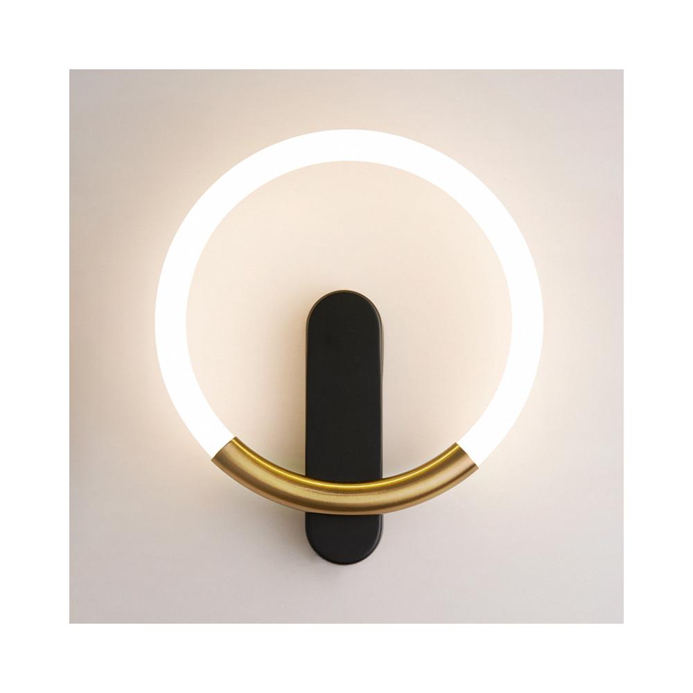 VÄGGLAMPA LED LHJ068-W Svart / Borstad Guld