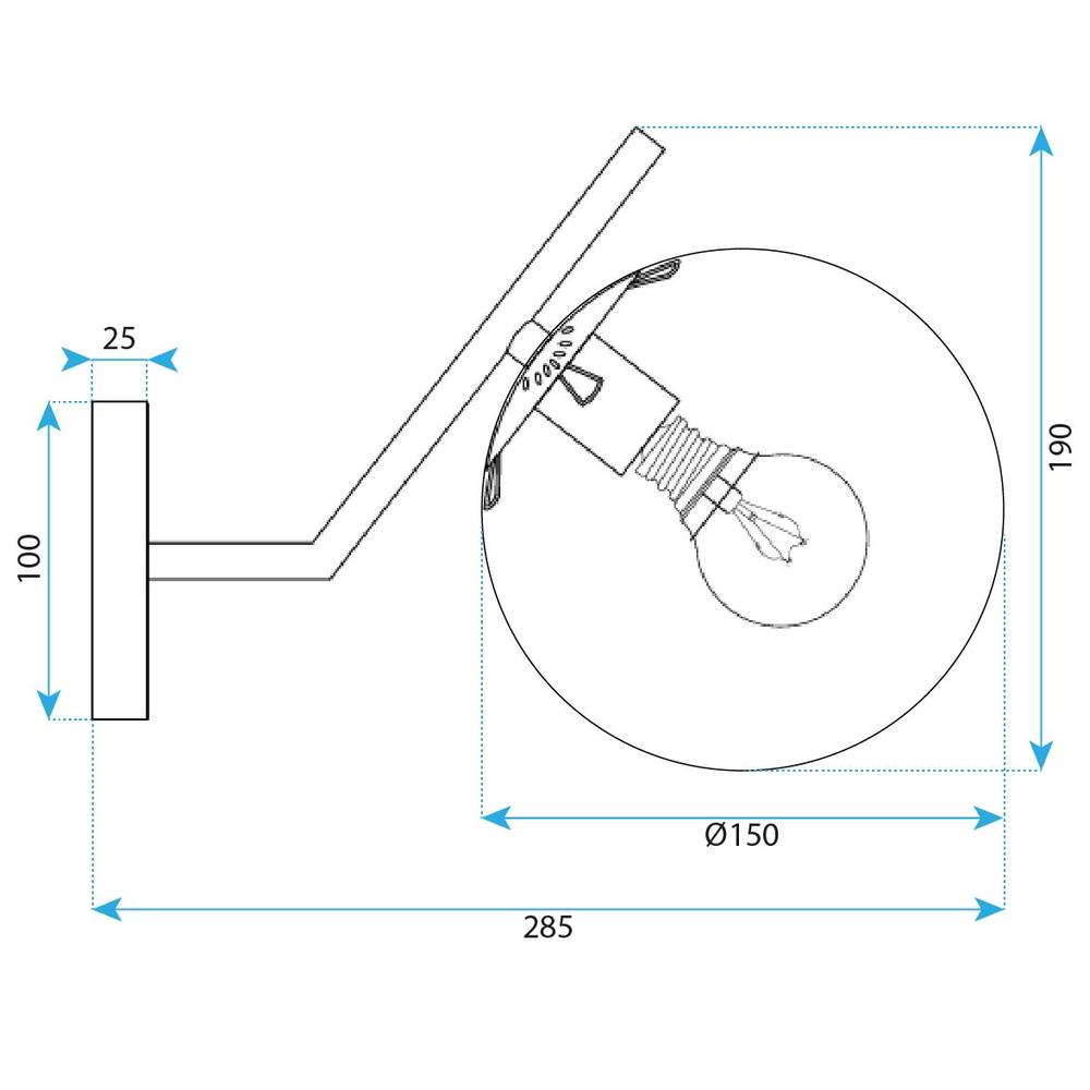 Vägglampa G099-1W Svart