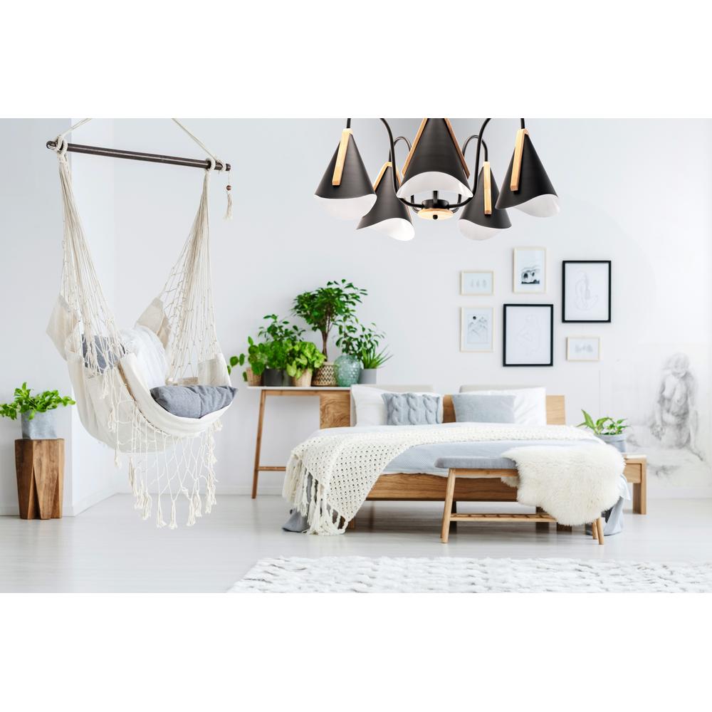 Skandinavisk taklampa femarmad APP607-5C svart
