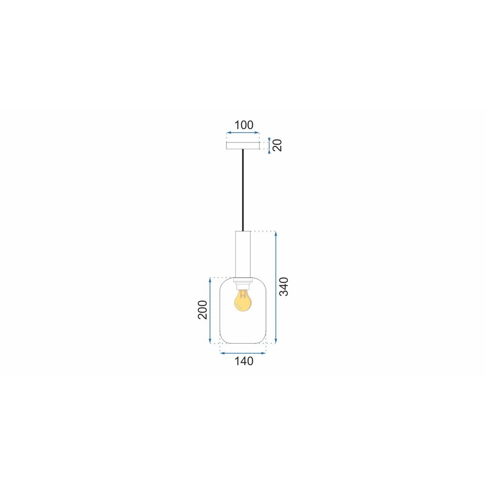 Glaspendellampa i tak med APP458-1CP Orange