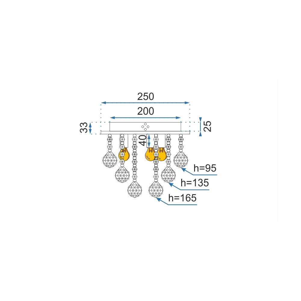Kristall Taklampa Plafond APP404-C