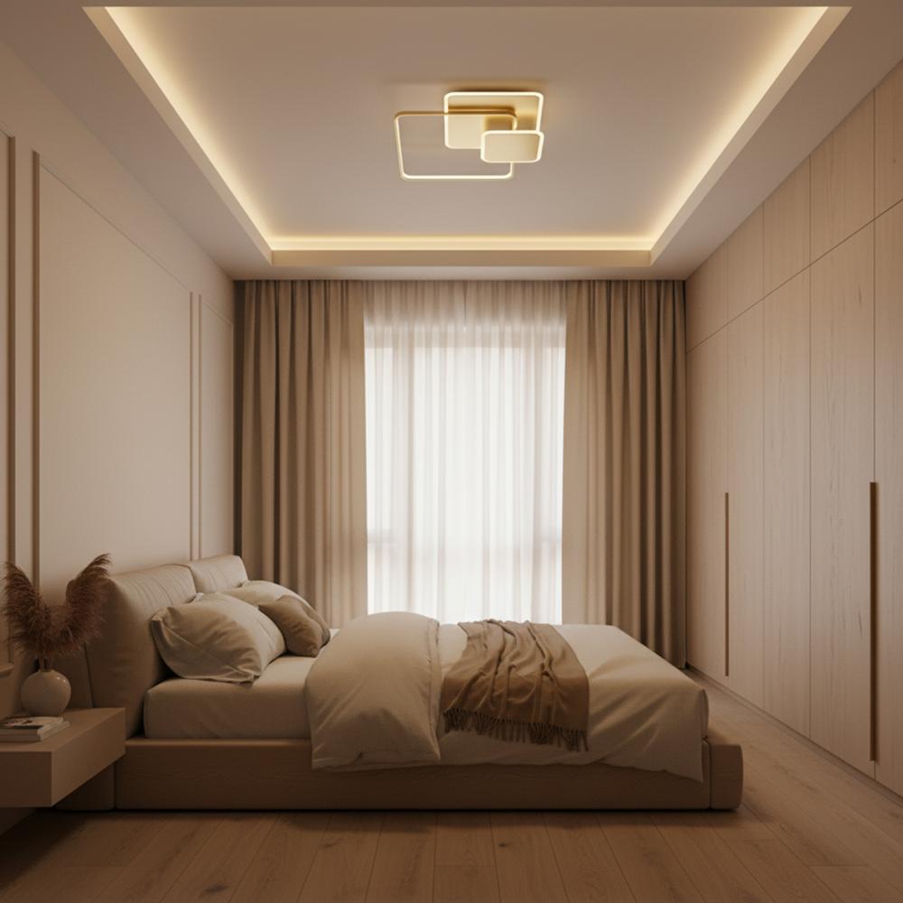 Taklampa APP1713-C LED-plafond GULD + fjärrkontroll