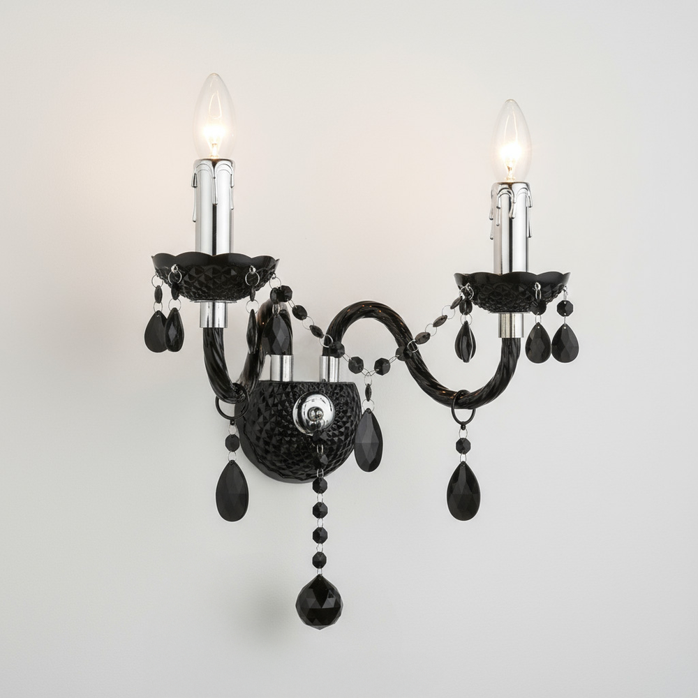 VÄGGLAMPA EBT018-2W Svart
