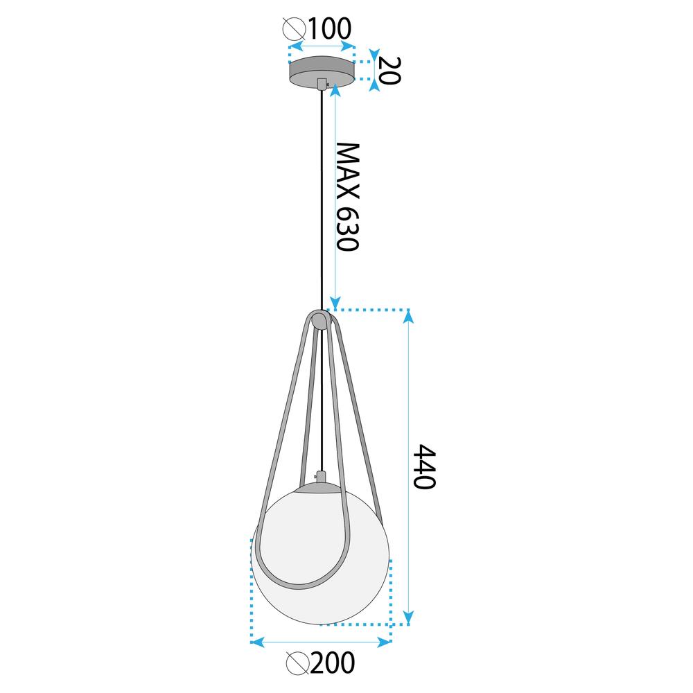 HÄNGENDE TAKLAMPA APP1792-1CP 20 cm Svart