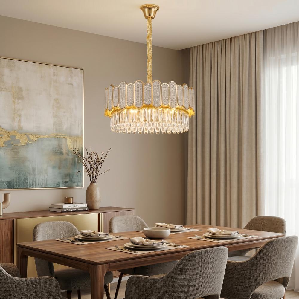 Kristall-pendellampa SWE107-CP 50cm GOLD