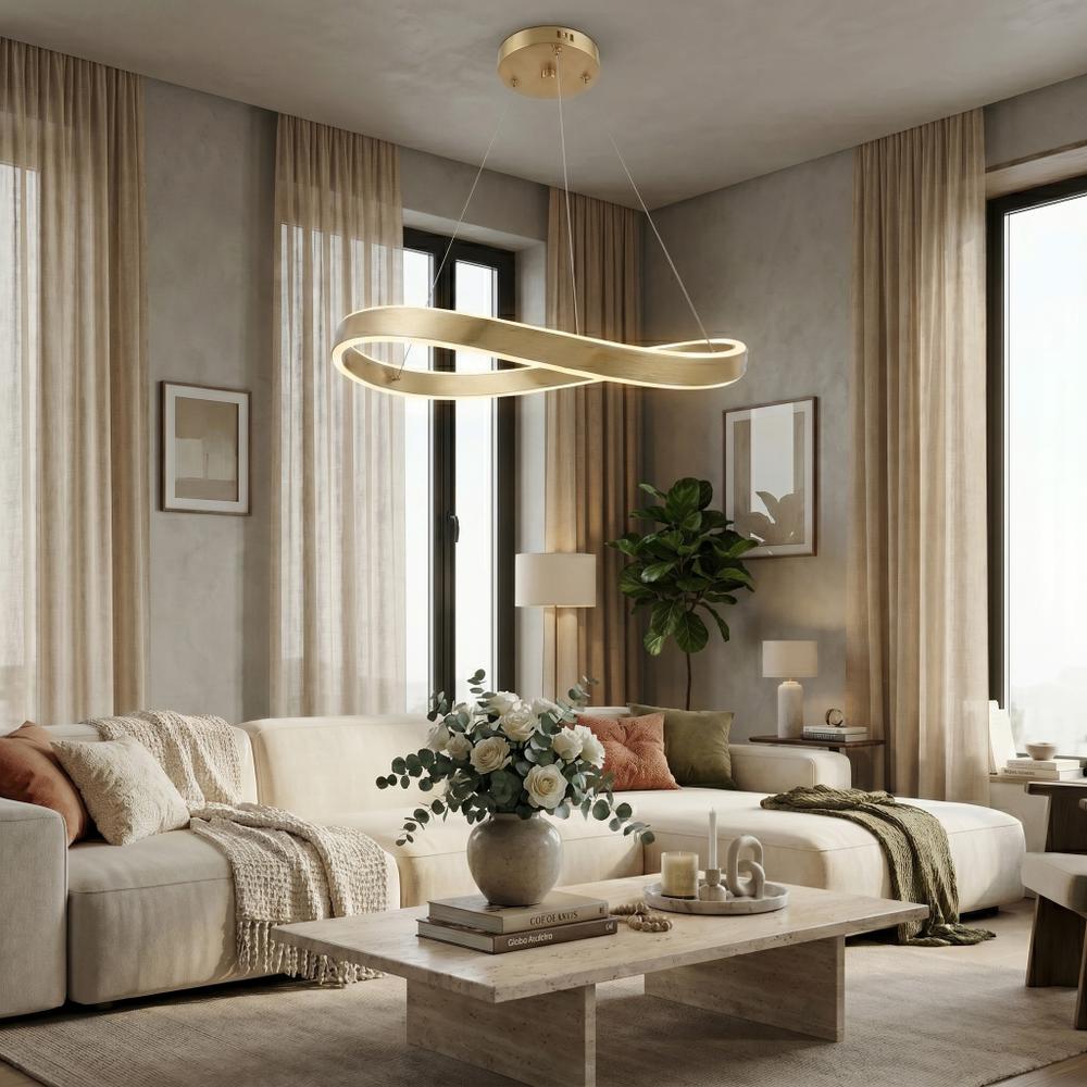 HÄNGANDE TAKLAMPA SWE069-CP 80cm BRUSH GOLD