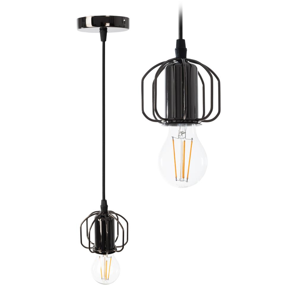 Hängande taklampa i loftstil APP595-1CP Svart