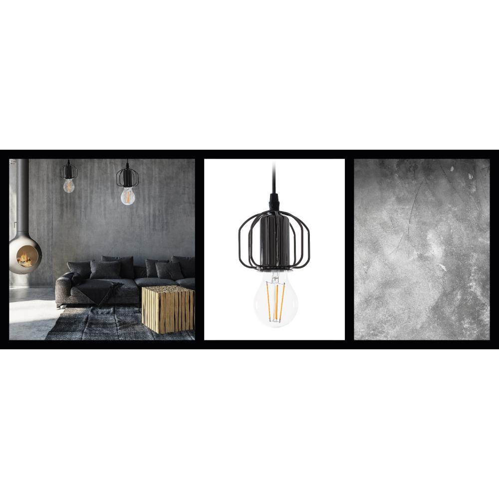 Hängande taklampa i loftstil APP595-1CP Svart