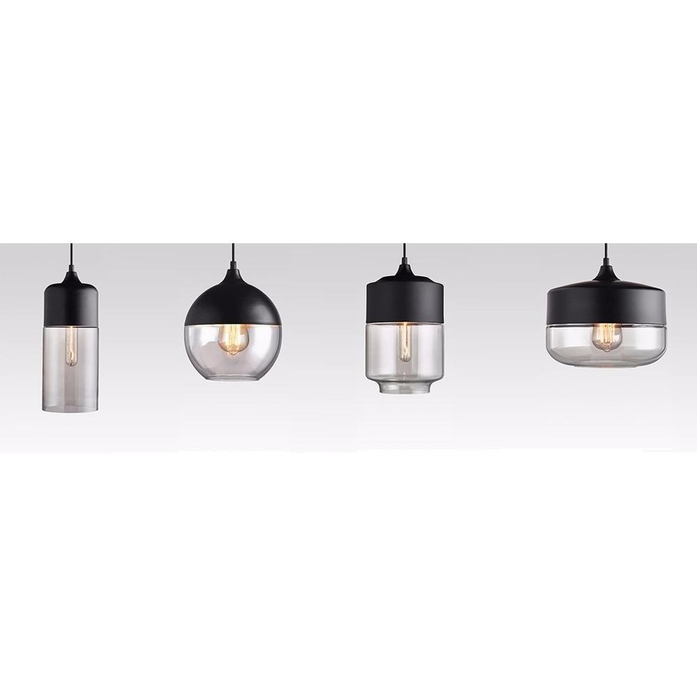 Glaspendellampa i tak Zenith C Svart