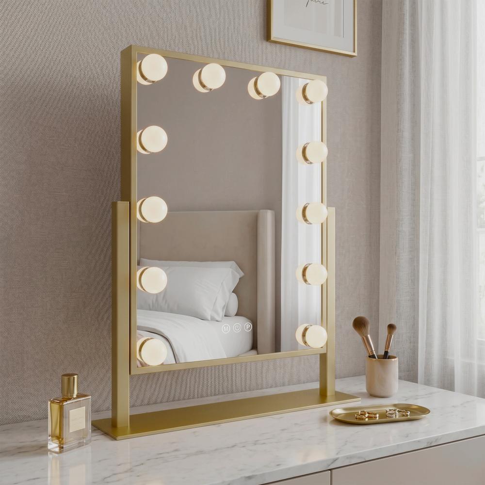 Spegel LED Style L.Gold 30x40