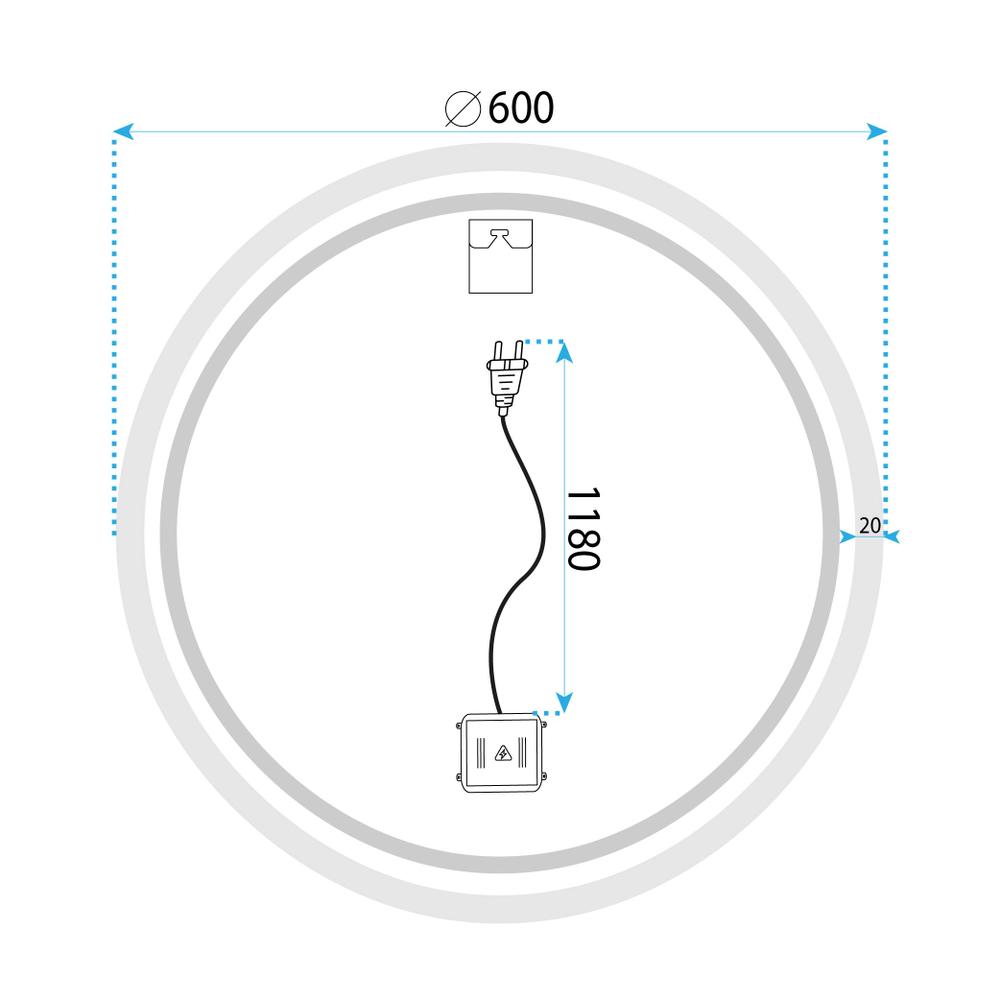 VÄGGSPEGEL LED BLUETOOTH FFJ 60 CM