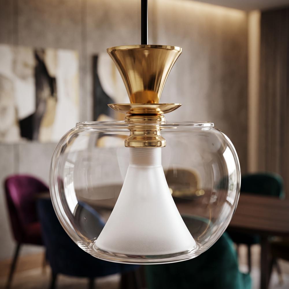 Hängande Taklampa Glasglob APP902-1CP Guld