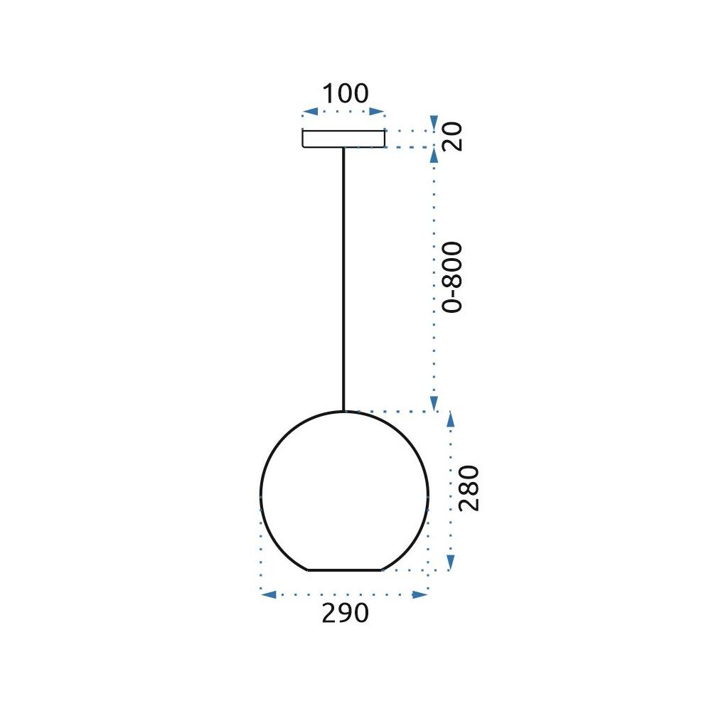 LED-takpendel i glas APP445-CP Blå