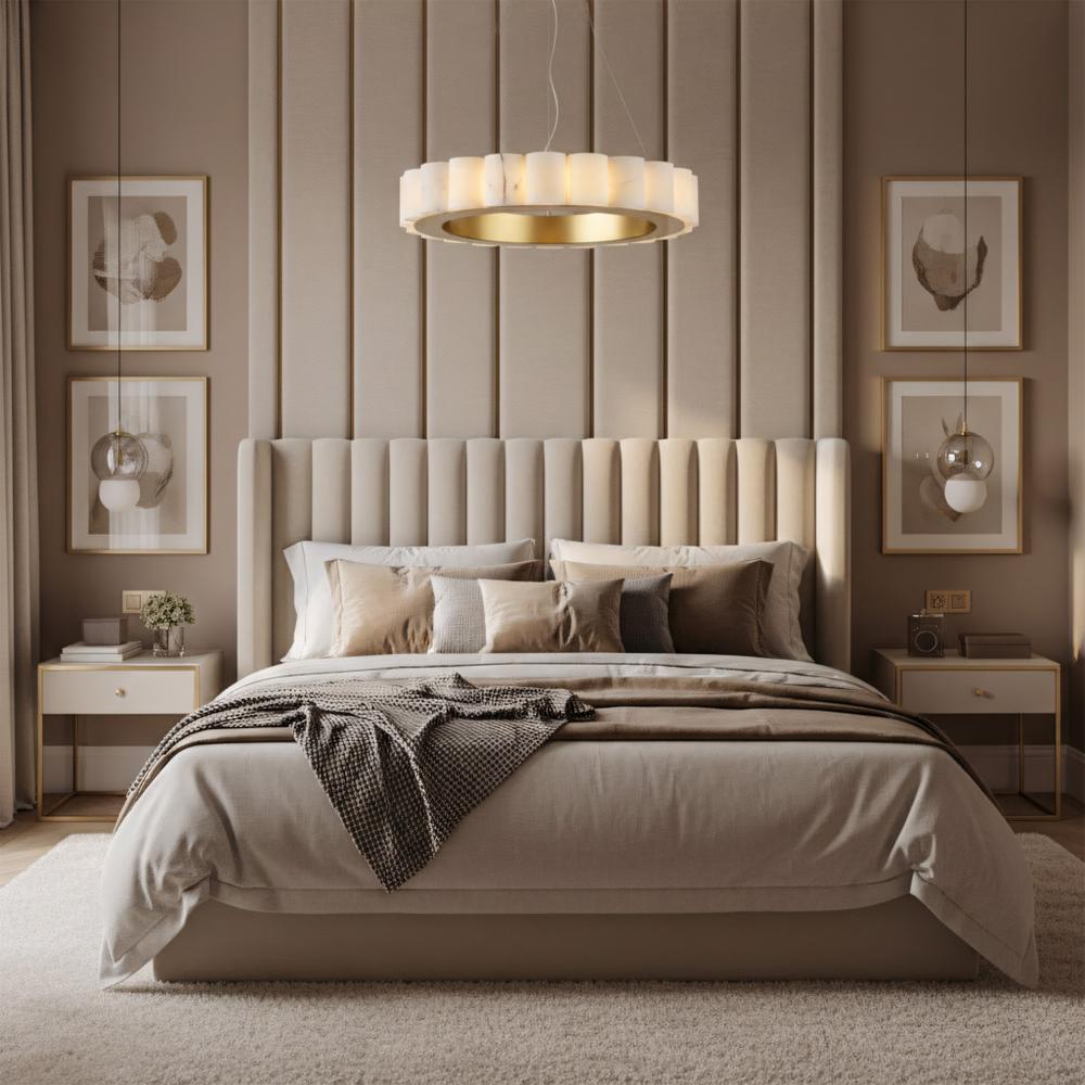 HÄNGENDE LED TAKLAMPA APP1801-CP Borstad Guld
