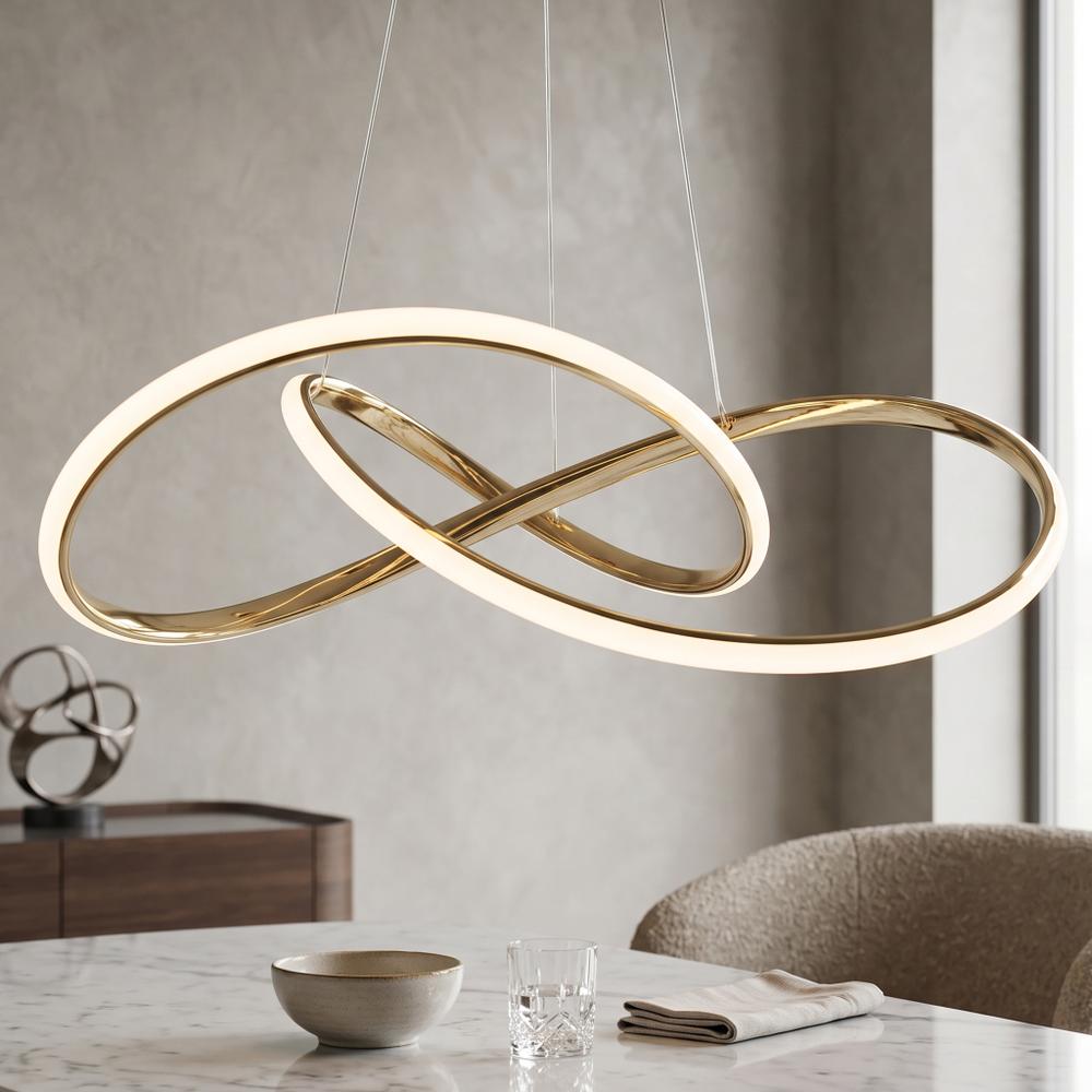 Taklampa Hängande Ring Modern LED + Fjärrkontroll APP394-CP Guld