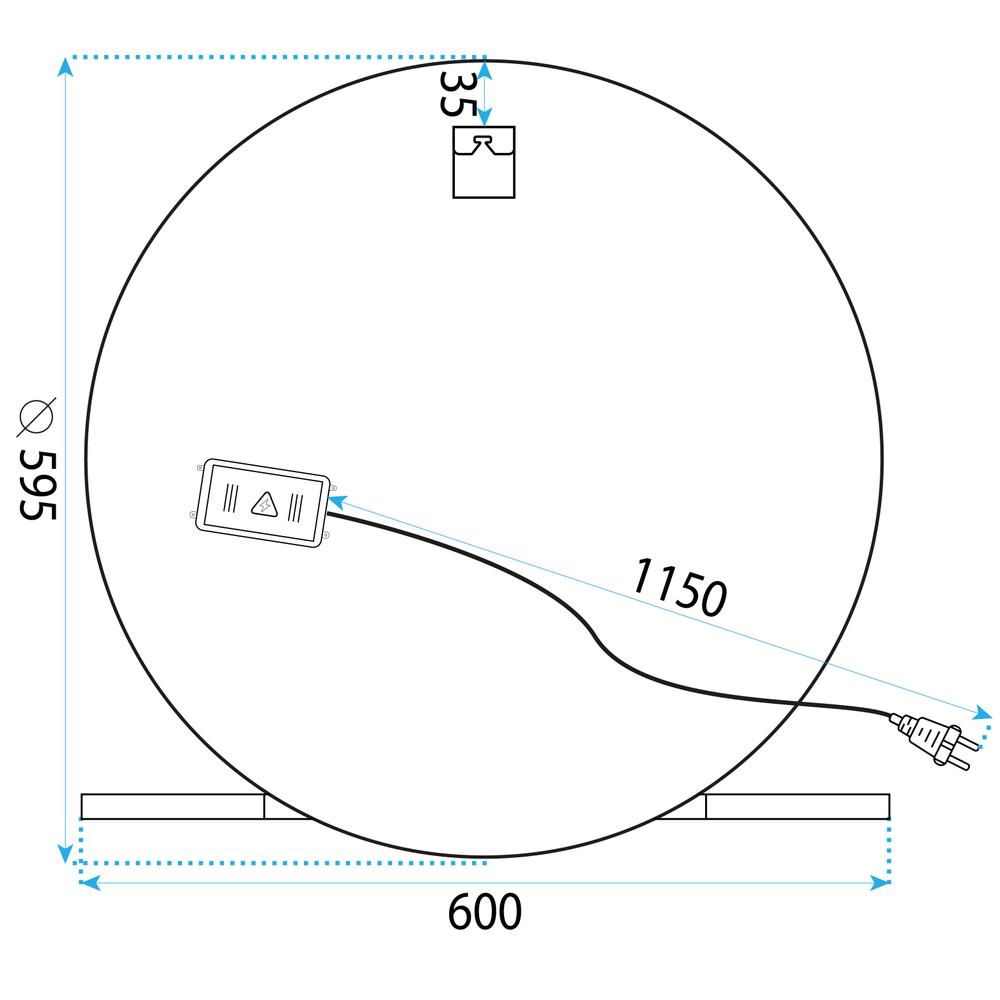 LED-VÄGGSPEGEL MED HYLLA 60 cm 102