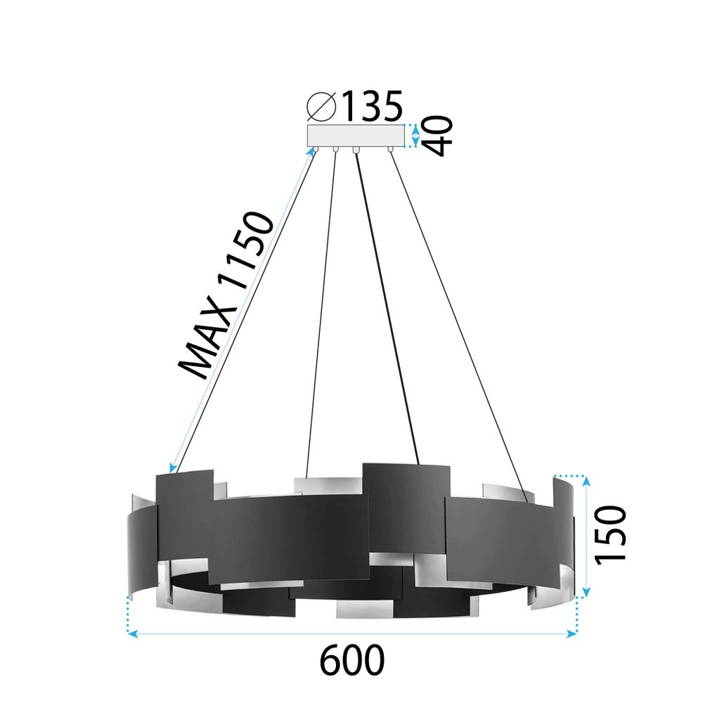 TAKLAMPA HÄNGANDE Svart APP1561-6CP