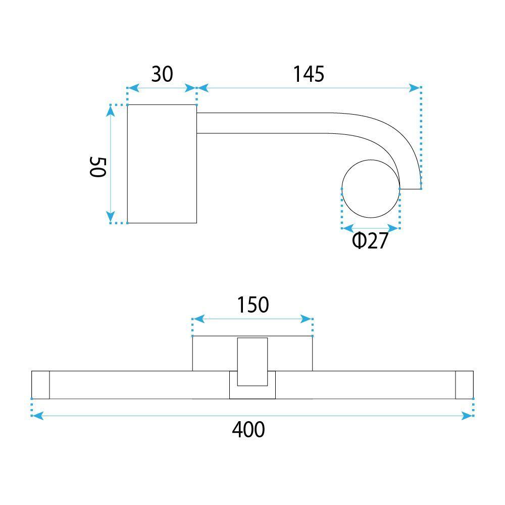 Badrum vägg LED-lampa APP1887-1W 40cm BLACK