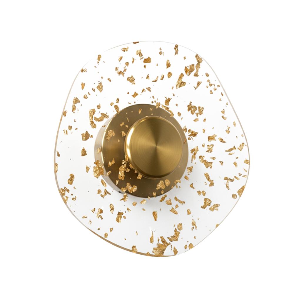 LED-vägglampa T Borstad Guld